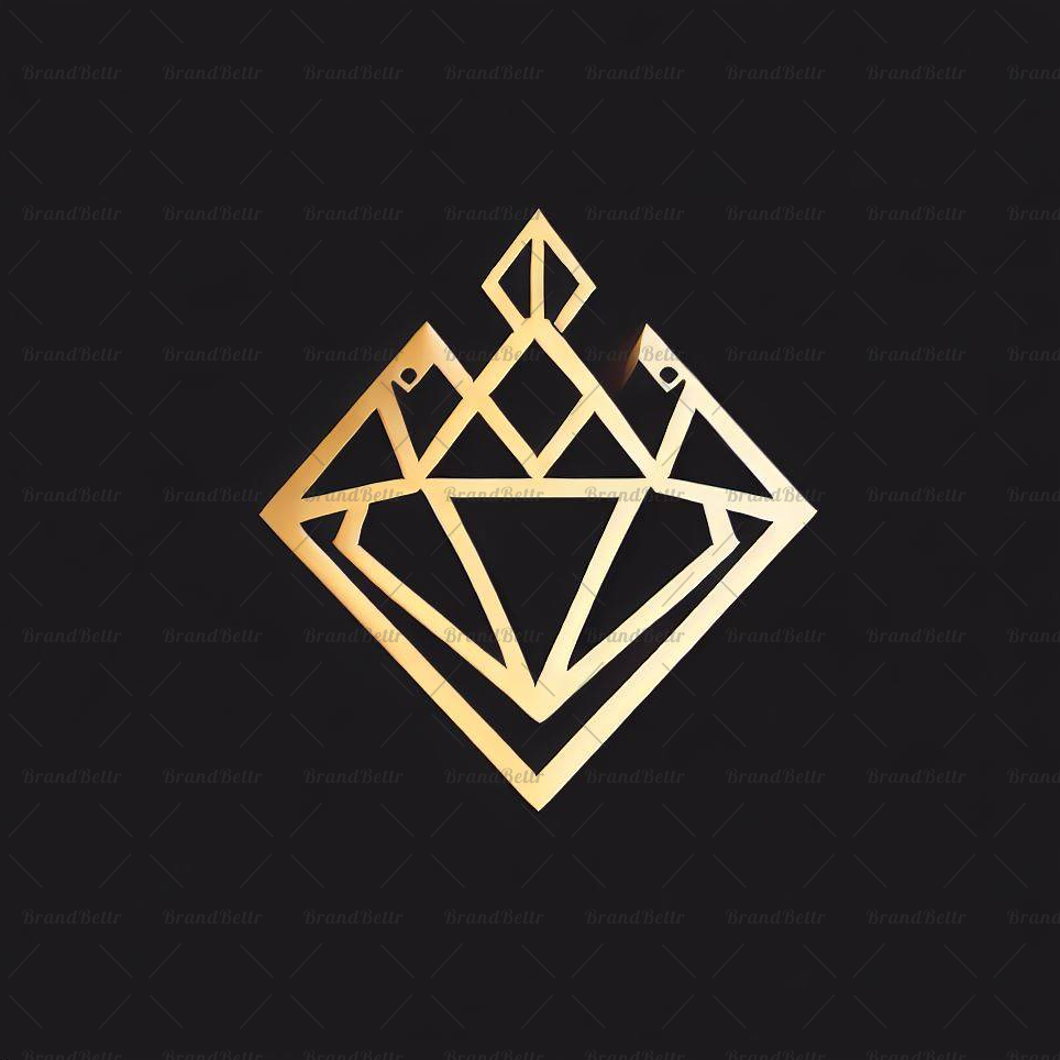 Geometrischer Diamant und Krone